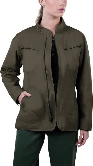Vertx Women's Trailhawk Tactical, Military Gear for Concealed Carry, Water and Wind Resistant, Wax Zip Up Jacket with Pockets