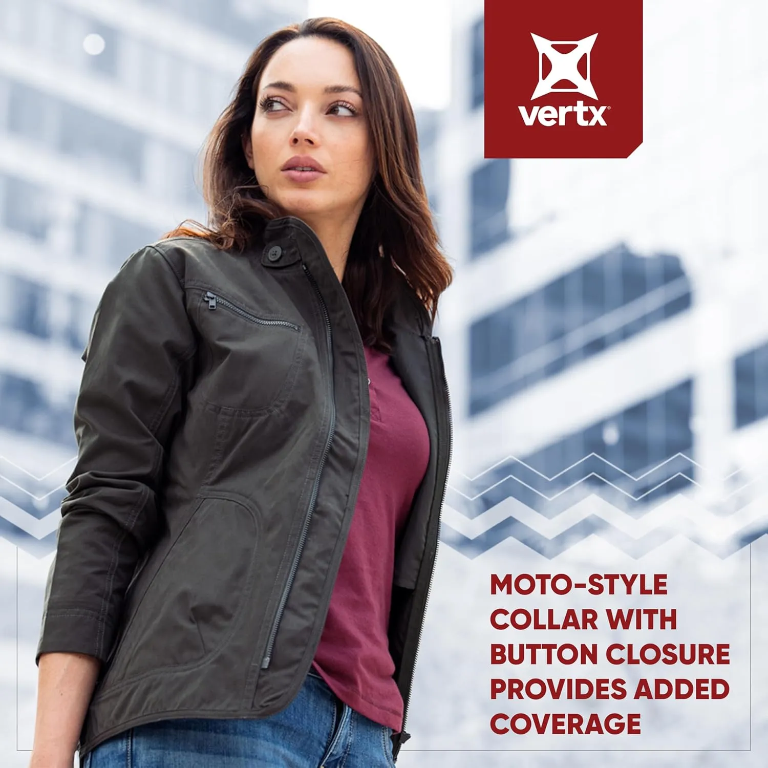 Vertx Women's Trailhawk Tactical, Military Gear for Concealed Carry, Water and Wind Resistant, Wax Zip Up Jacket with Pockets
