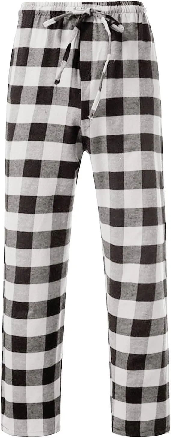 Wide Leg Pants for Women Plaid Mid Rise Elastic Waist Trousers Loose Casual Gingham Straight Palazzo Loungewear Pants