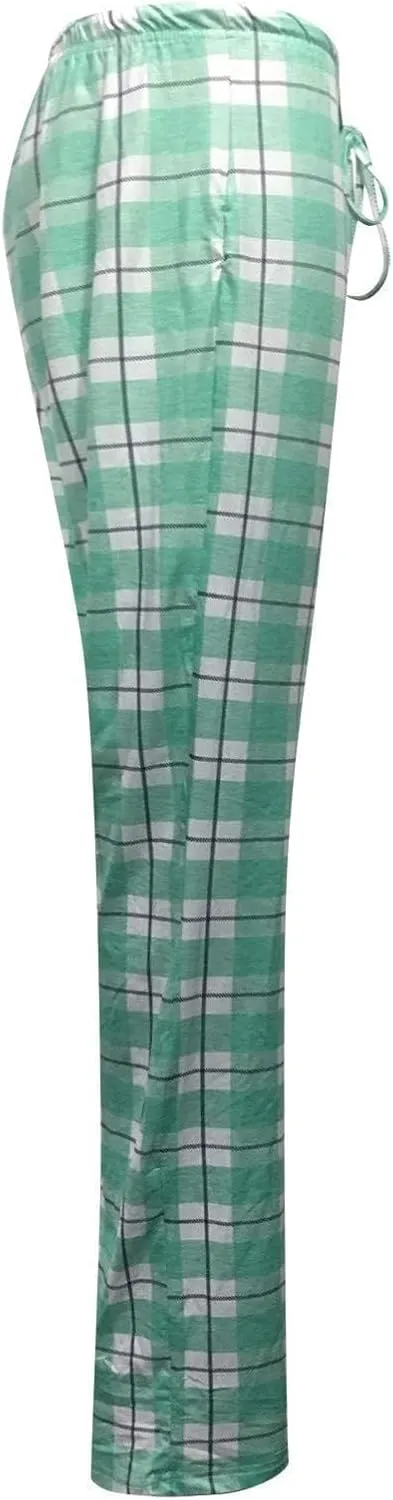 Wide Leg Pants for Women Plaid Mid Rise Elastic Waist Trousers Loose Casual Gingham Straight Palazzo Loungewear Pants