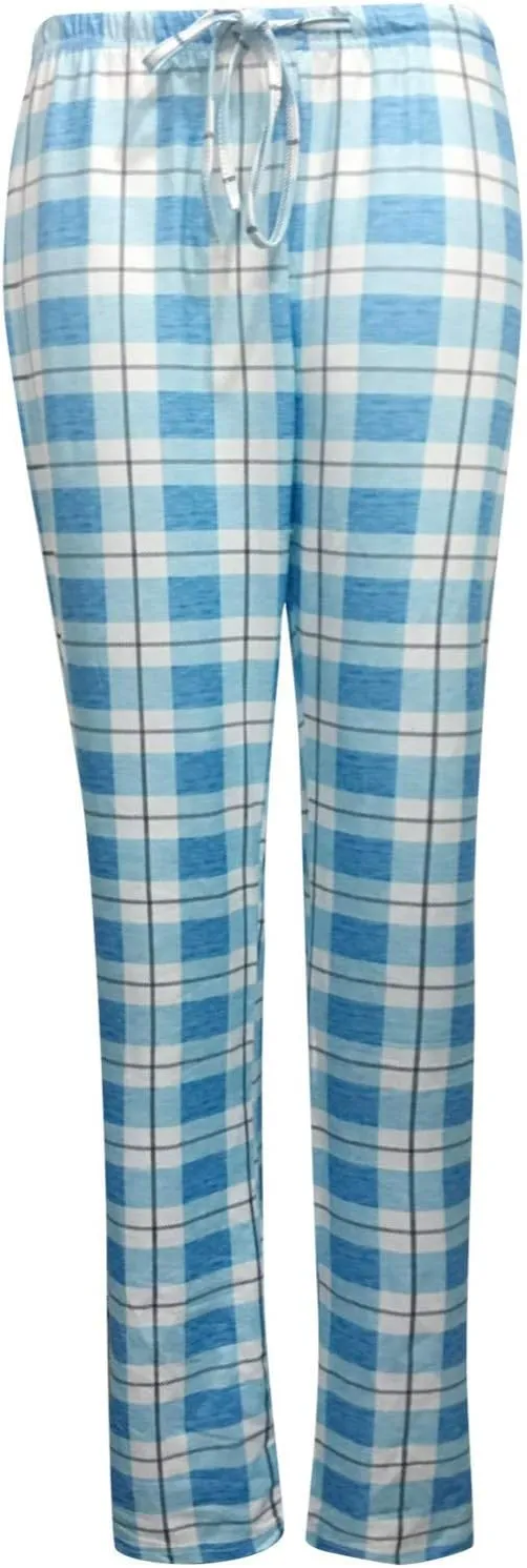 Wide Leg Pants for Women Plaid Mid Rise Elastic Waist Trousers Loose Casual Gingham Straight Palazzo Loungewear Pants