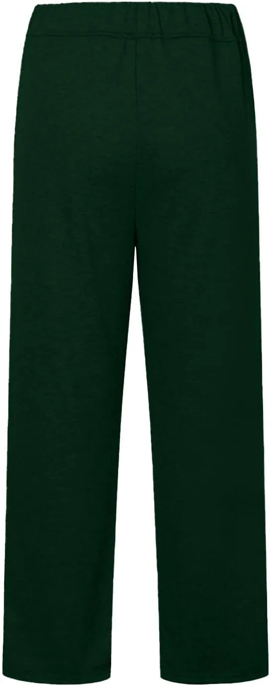 Wide Leg Sweatpants Women Y2k Baggy High Waisted Fleece Lined Joggers Casual Comfy Solid Sweat Pants with Pockets