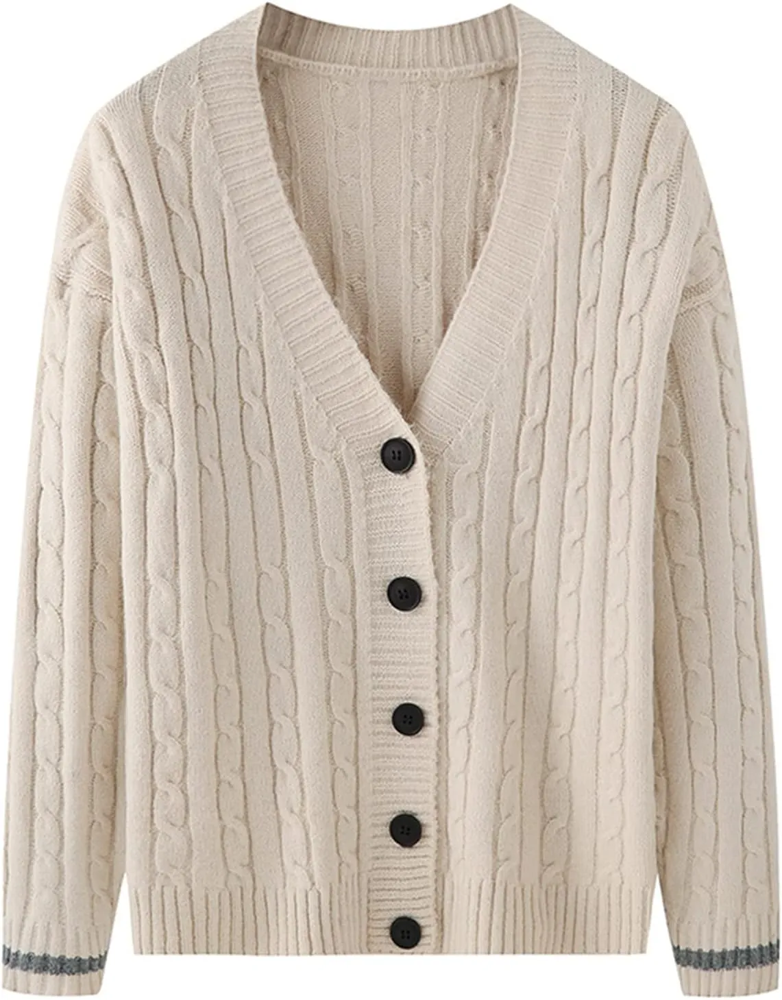 Winter Cardigan for Men Long Sleeve V Neck Button Down Knitted Jackets Slim Fit Casual Soft Comfy Warm Open Front Sweaters