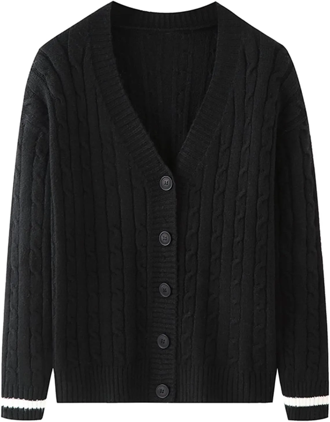 Winter Cardigan for Men Long Sleeve V Neck Button Down Knitted Jackets Slim Fit Casual Soft Comfy Warm Open Front Sweaters