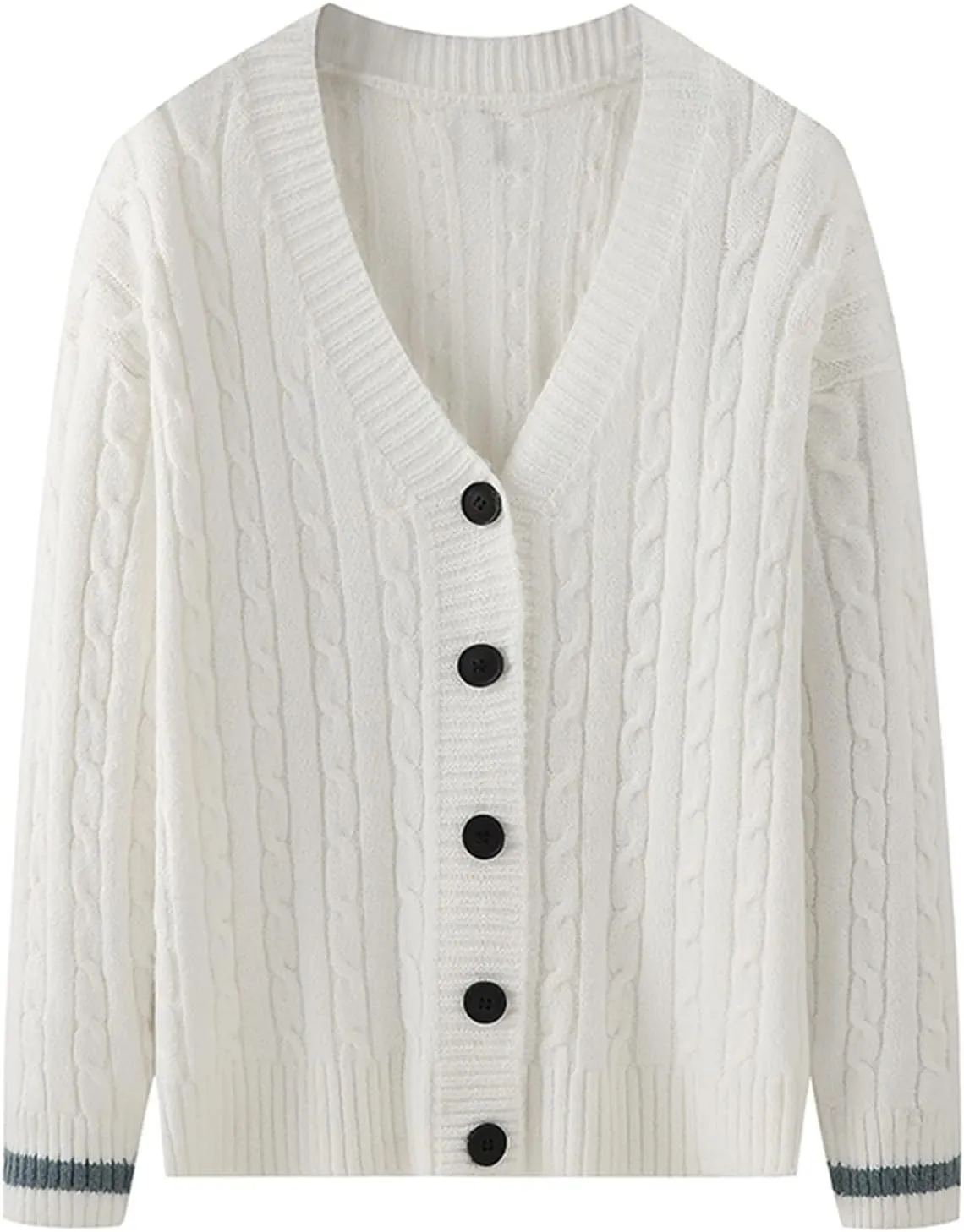 Winter Cardigan for Men Long Sleeve V Neck Button Down Knitted Jackets Slim Fit Casual Soft Comfy Warm Open Front Sweaters