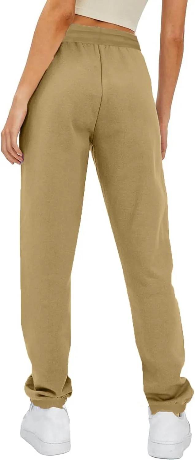 Women Casual Jogger Pants Sherpa Fleece Lined Pants Drawstring High Waist Trousers Workout Joggers Thick Sweatpants