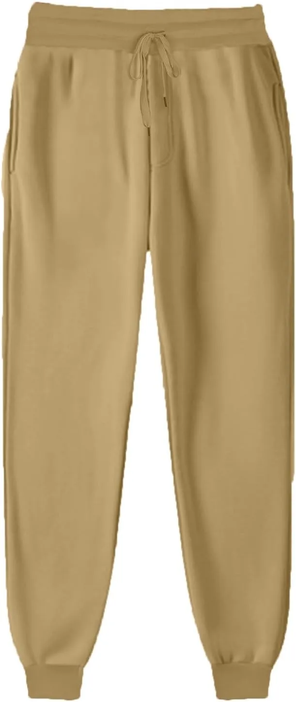 Women Casual Jogger Pants Sherpa Fleece Lined Pants Drawstring High Waist Trousers Workout Joggers Thick Sweatpants