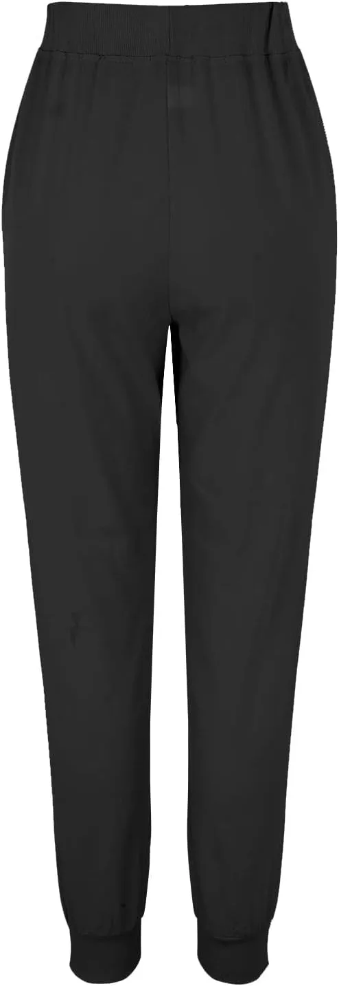 Women Cotton Linen Tapered Pants Drawstring Elastic High Waist Trousers Casual Summer Plus Size Joggers with Pockets