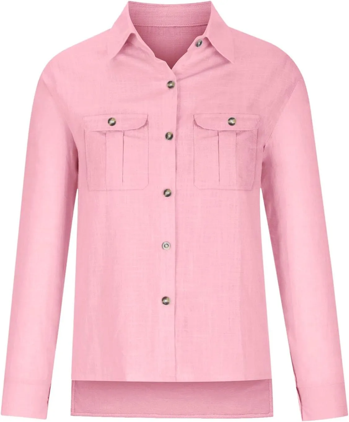 Women Linen Shirts V Neck Button Blouses Bohemian 2024 Summer Tops Short Sleeve Loose Fit T-Shirts