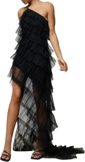 Women Spaghetti Strap Maxi Dress Low Cut Slim Long Dress Y2K Irregular Tassels Bodycon Backless Sheer Mesh Dress