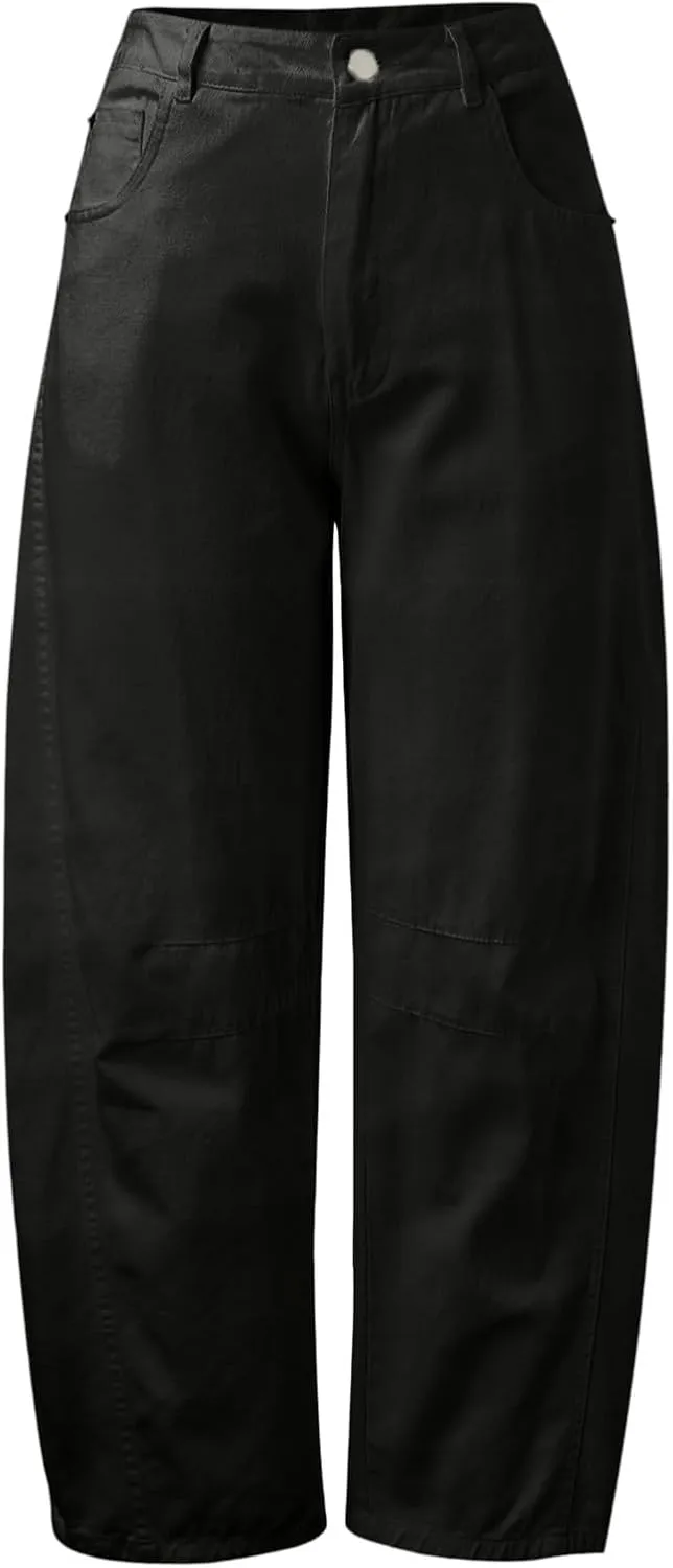 Women's Baggy Denim Pants High Waisted Y2K Wide Leg Oversized Plus Size Boyfriend Cargo Jeans Streetwear Trouser