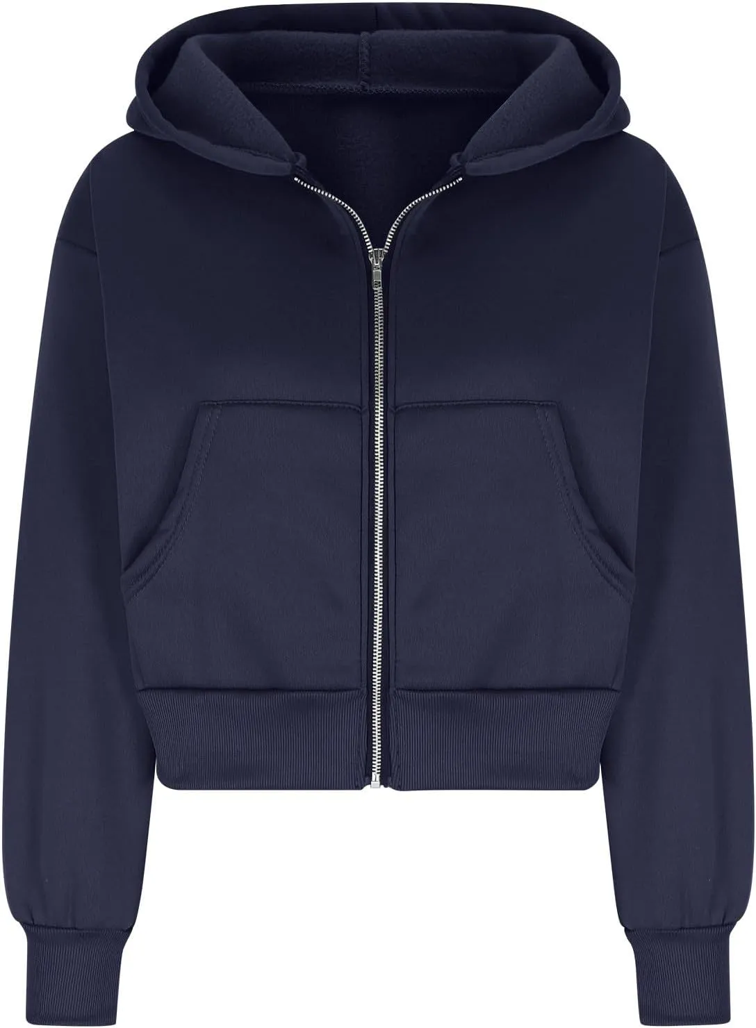Women's Black Zip Up Hoodie Cropped Oversized Fleece Sweatshirt Hood Streetwear Jacket Fall 2024 Streetwear Daliy