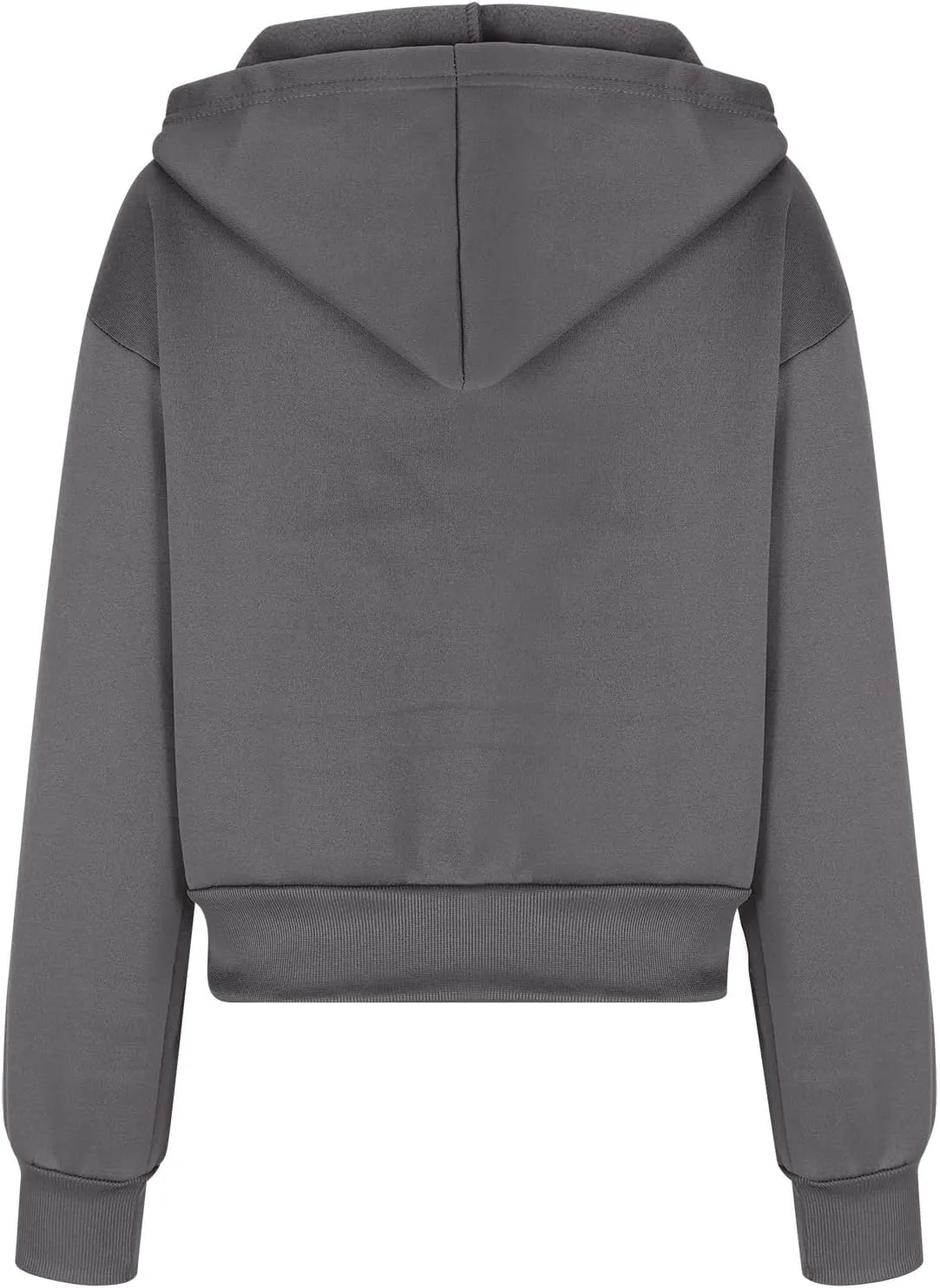 Women's Black Zip Up Hoodie Cropped Oversized Fleece Sweatshirt Hood Streetwear Jacket Fall 2024 Streetwear Daliy