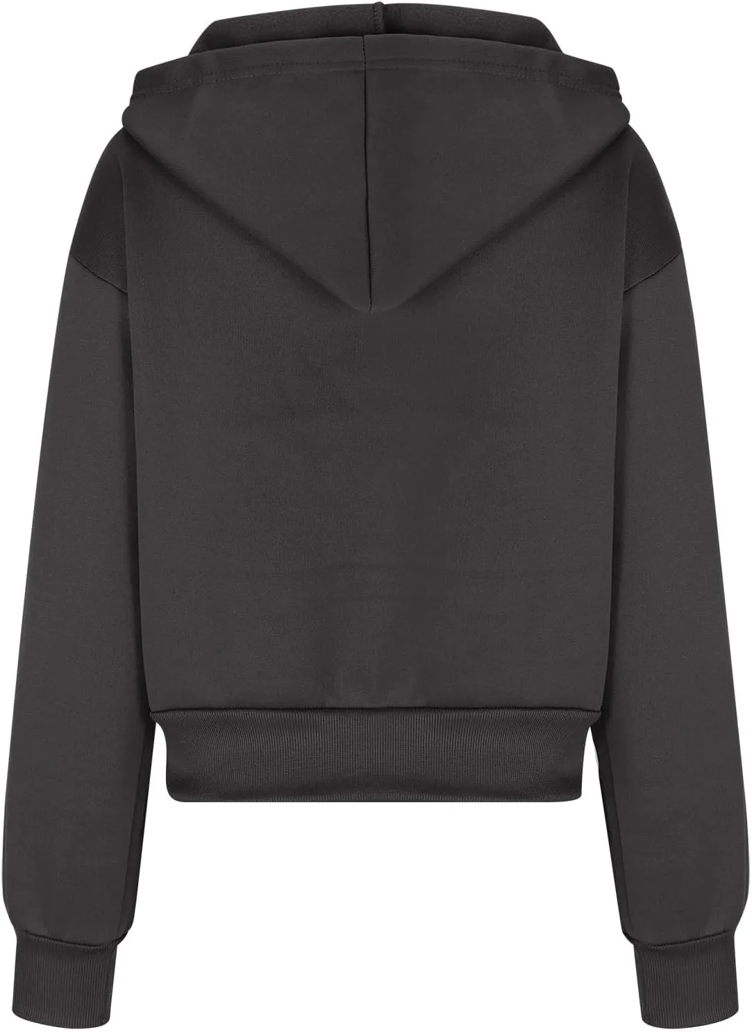 Women's Black Zip Up Hoodie Cropped Oversized Fleece Sweatshirt Hood Streetwear Jacket Fall 2024 Streetwear Daliy