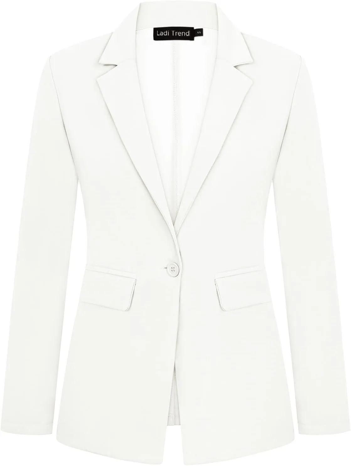 Womens Blazer One Button Jacket Suits Notched Lapel Casual Work Office Long Sleeve Blazer with Pockets