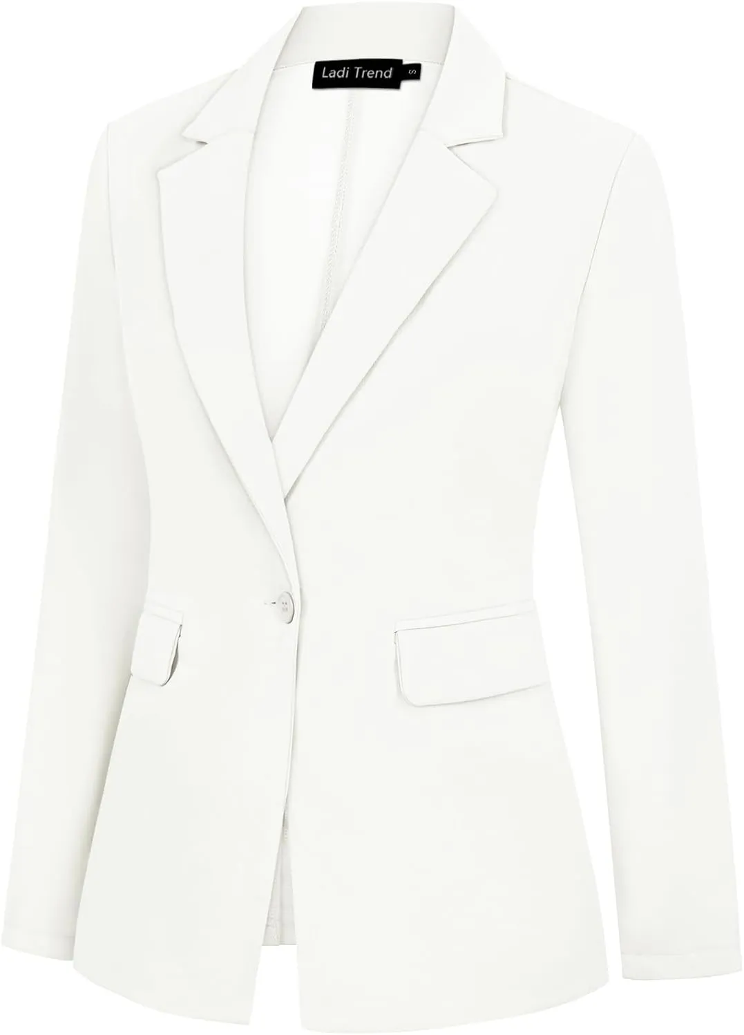Womens Blazer One Button Jacket Suits Notched Lapel Casual Work Office Long Sleeve Blazer with Pockets