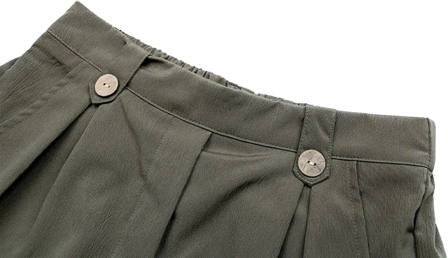 Women's Casual High Waisted Shorts, Flex-to-go Button Shorts, Loose Wide Leg Lace-Up Shorts