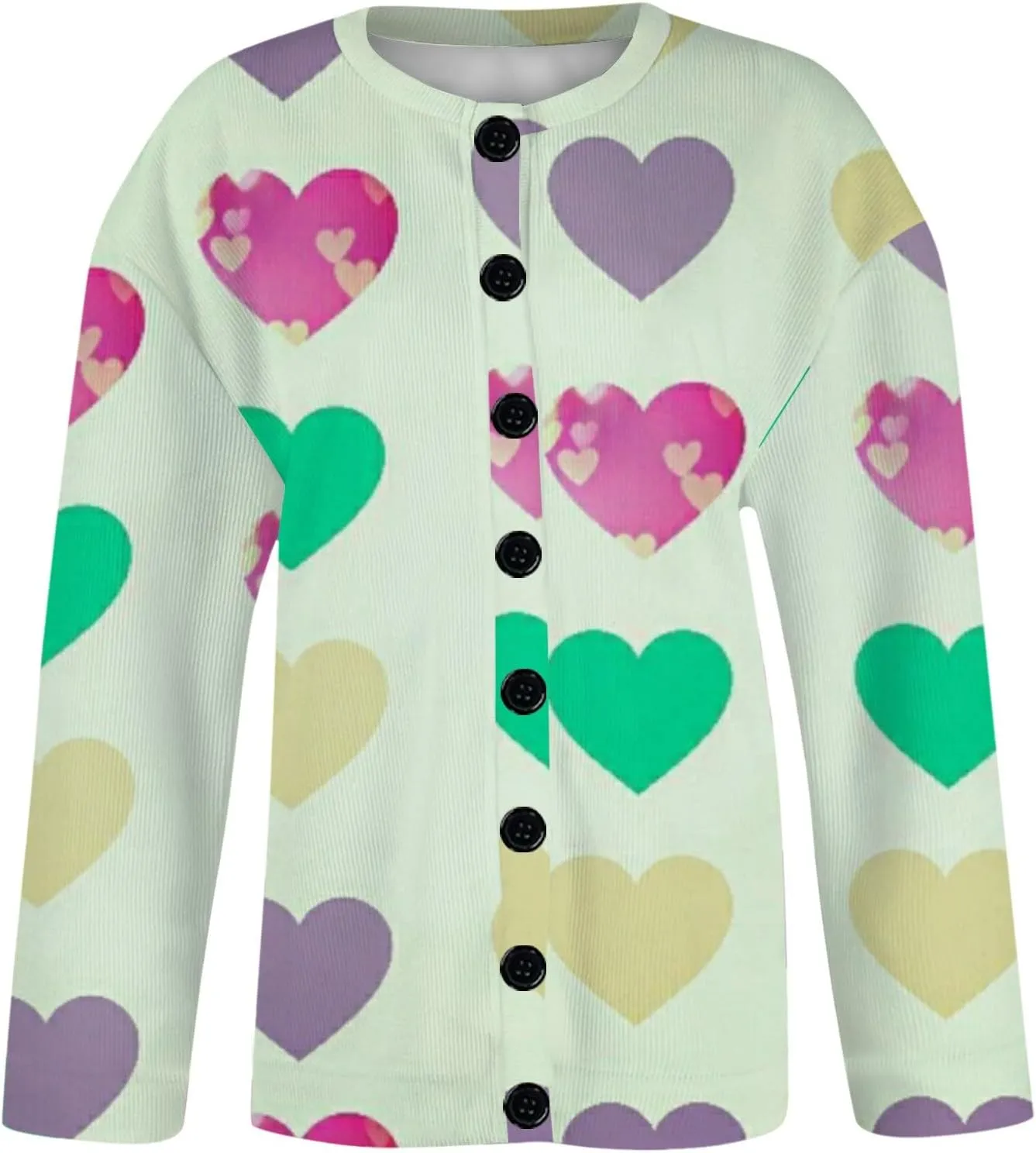 Womens Chunky Cardigan Cable Knit Sweaters for Women 2025 Trendy Love Heart Y2K Knitted Outerwear