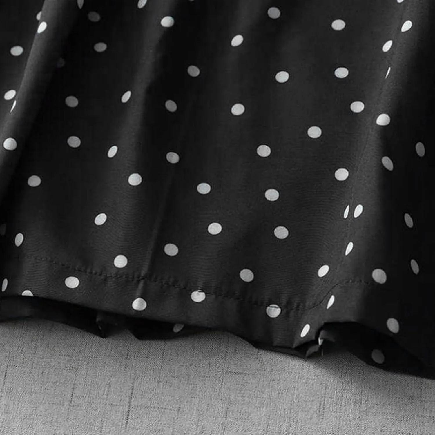 Womens Cotton Linen Dresses Summer Short Sleeve Polka Dot A Line Dresses Flowy Summer Vacation Clothes