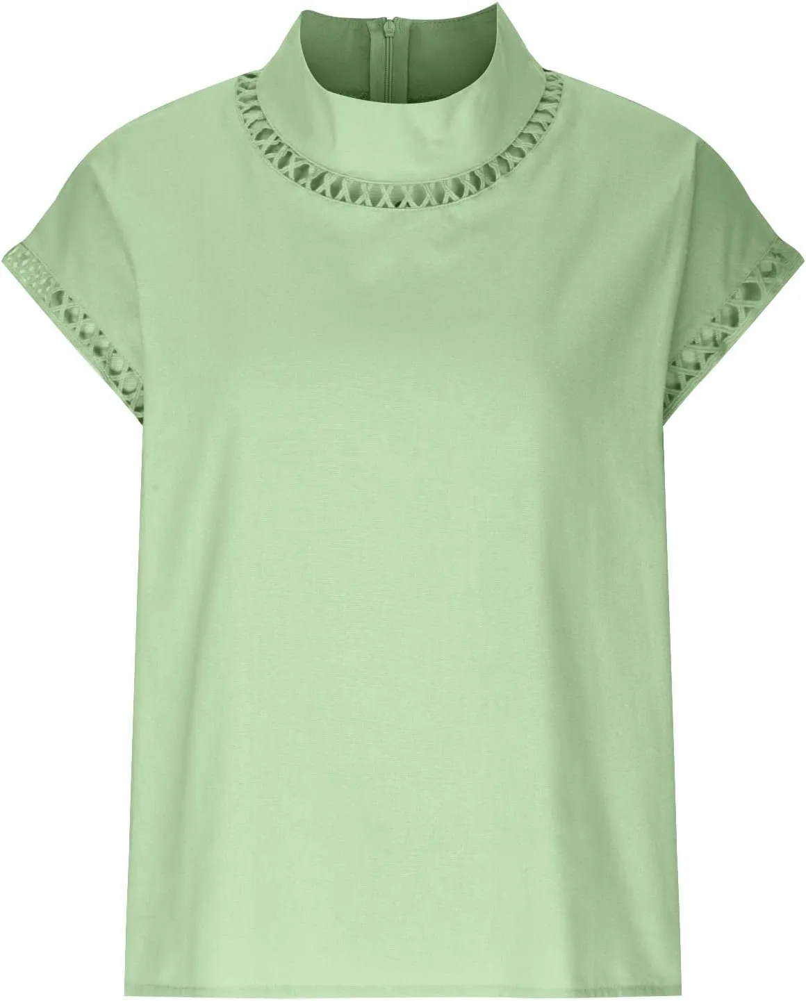 Womens Cotton Linen Tops Temperament Flying Sleeve Shirts High Round Neck Basic Summer Loose Fit Blouse Tees T-Shirt