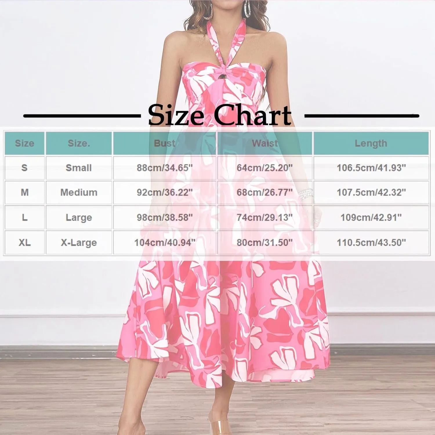 Women's Fashion Halter Dress Floral Print Casual Loose A-line Dresses Summer Trendy Flowy Beach Sundress