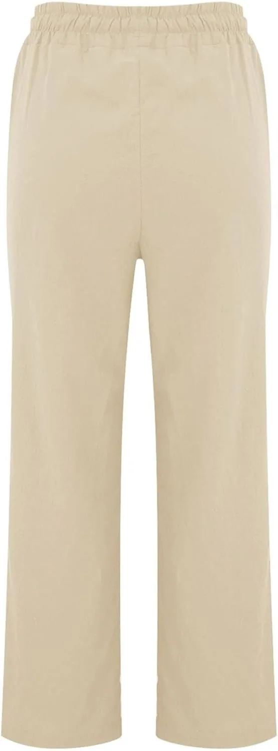 Women's Fresh Solid Color High Waist Trousers Temperament Simple Fashion Pant Personalized Wide-Leg Straight Trousers