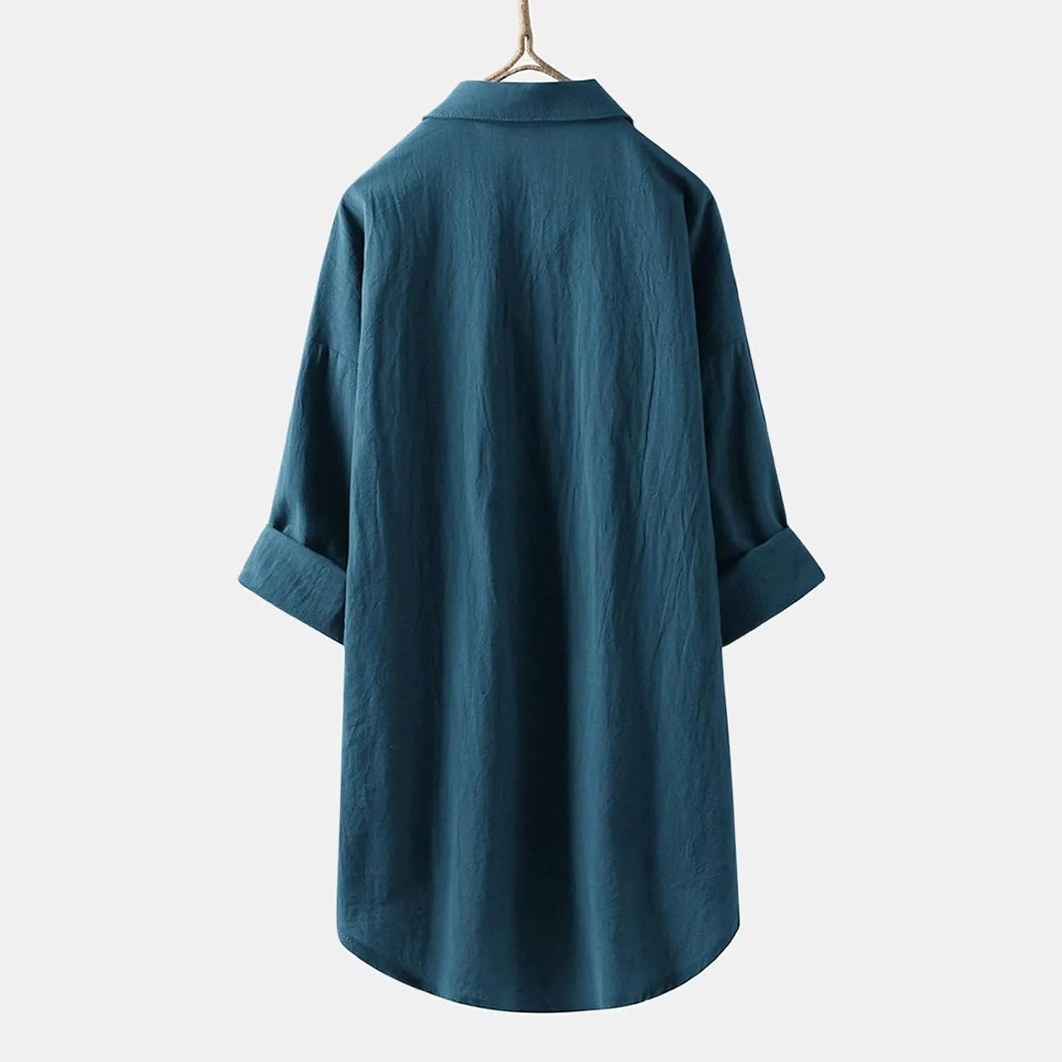 Womens Linen Shirts V Neck Buttons Blouses Solid Color Oversized Tops Short Sleeve Loose Fit Tunic Top