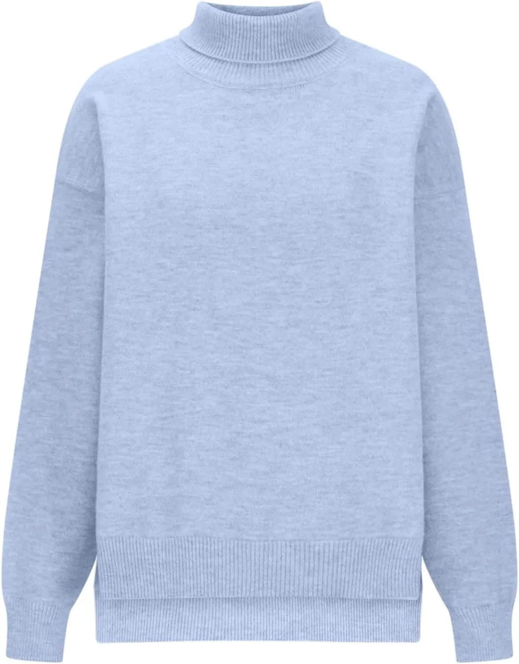 Womens Oversized Turtleneck Sweaters Long Sleeve Drop Shoulder Knit Pullover Sweater Tops Casual Trendy Fall Outfits