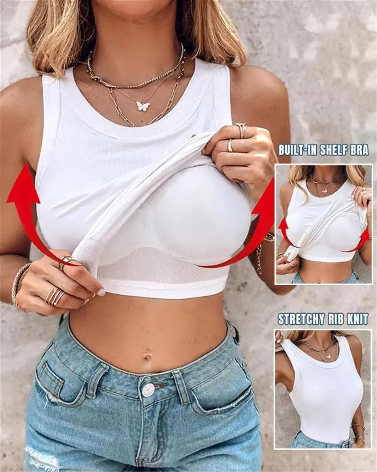 Womens Shelf Bra Built-in Bra Casual Tank Tops Racerback Workout Yoga Shirt High Strechy Sleeveless Slim Fit Tops