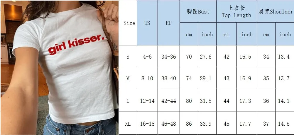 Womens Short Sleeve Y2k Baby Tees Graphic Aesthetic Slim Fit T Shirt Cute Teen Girls Summer Going Out Crop Tops
