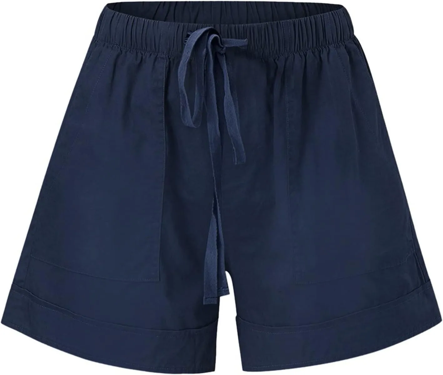 Womens Shorts Casual 2024 Summer Beach Linen Drawstring Shorts with Pockets Loose Vacation Trendy Lounge Shorts