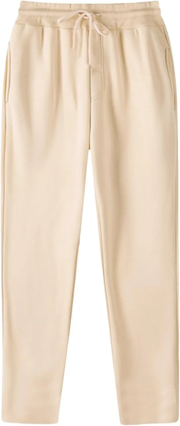 Womens Straight Leg Sweatpants,Winter Fleece Lined Warm Lightweight Sweatpants Casual Elastic High Waist Trousers