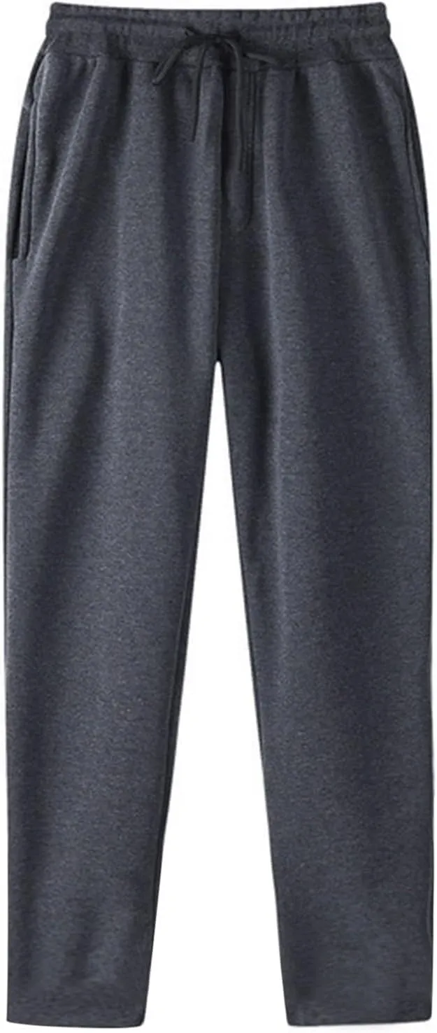 Womens Straight Leg Sweatpants,Winter Fleece Lined Warm Lightweight Sweatpants Casual Elastic High Waist Trousers