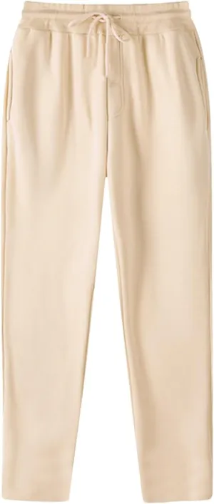 Womens Straight Leg Sweatpants,Winter Fleece Lined Warm Lightweight Sweatpants Casual Elastic High Waist Trousers