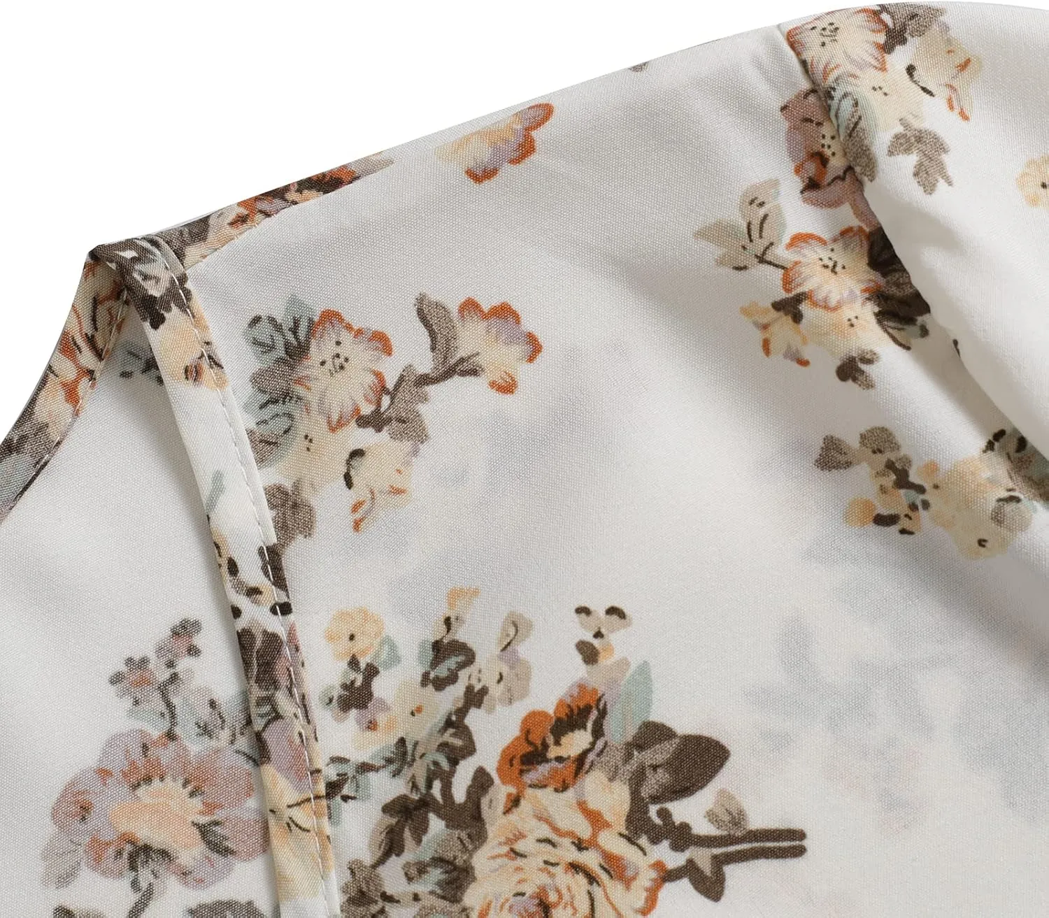 Women's Summer Wrap Midi Dress Casual Floral Print V-Neck Short Sleeve A-Line Dresses