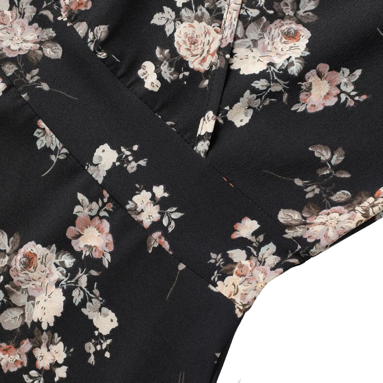 Women's Summer Wrap Midi Dress Casual Floral Print V-Neck Short Sleeve A-Line Dresses