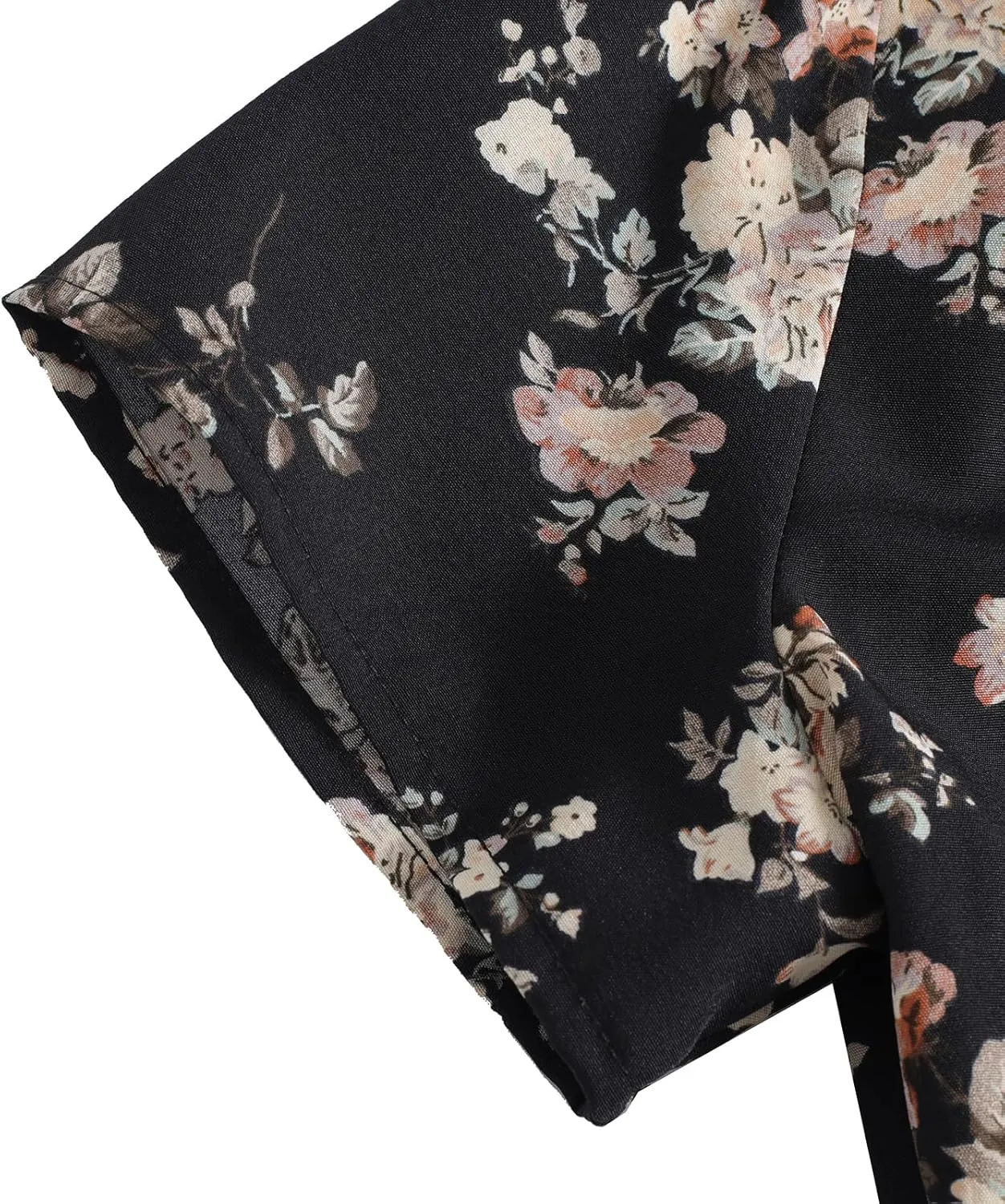 Women's Summer Wrap Midi Dress Casual Floral Print V-Neck Short Sleeve A-Line Dresses