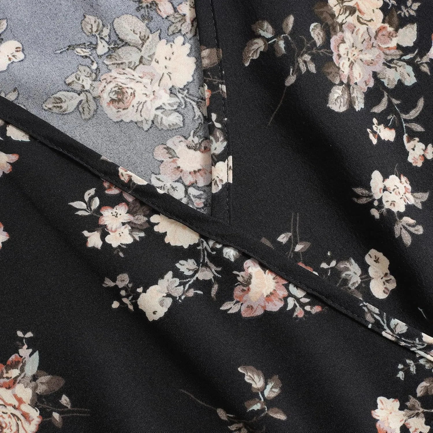 Women's Summer Wrap Midi Dress Casual Floral Print V-Neck Short Sleeve A-Line Dresses