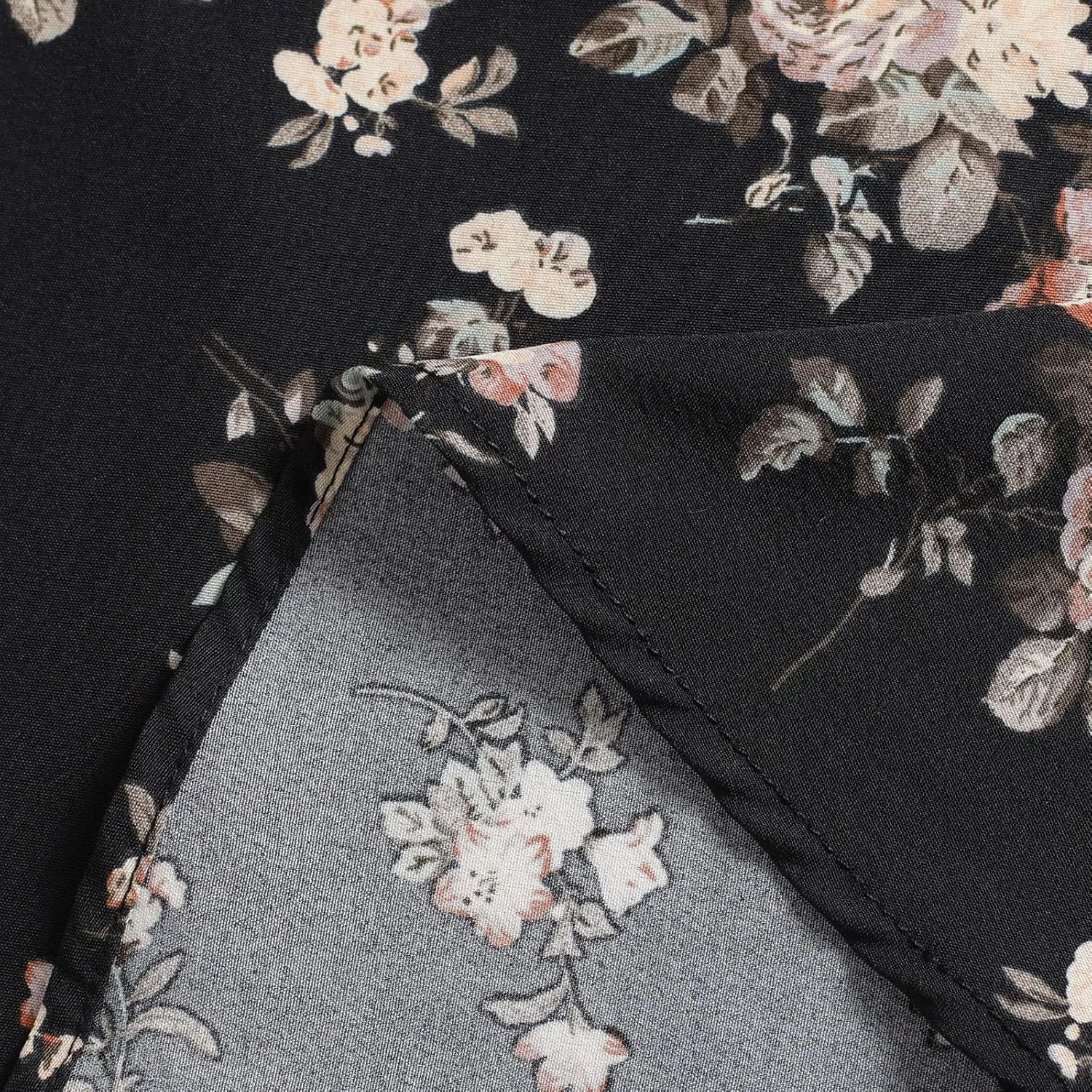 Women's Summer Wrap Midi Dress Casual Floral Print V-Neck Short Sleeve A-Line Dresses