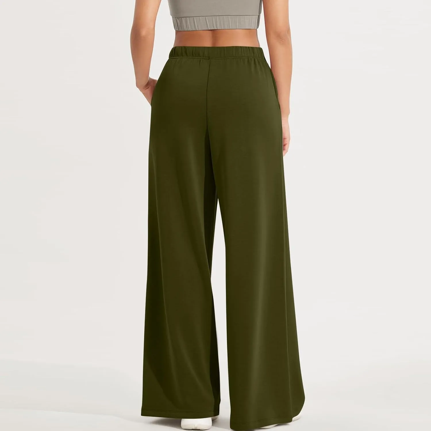 Womens Tall Sweatpants Loose Fit Wide Leg Joggers with Pockets Business Casual Comfy High Wasited Sweat Pants Preppy