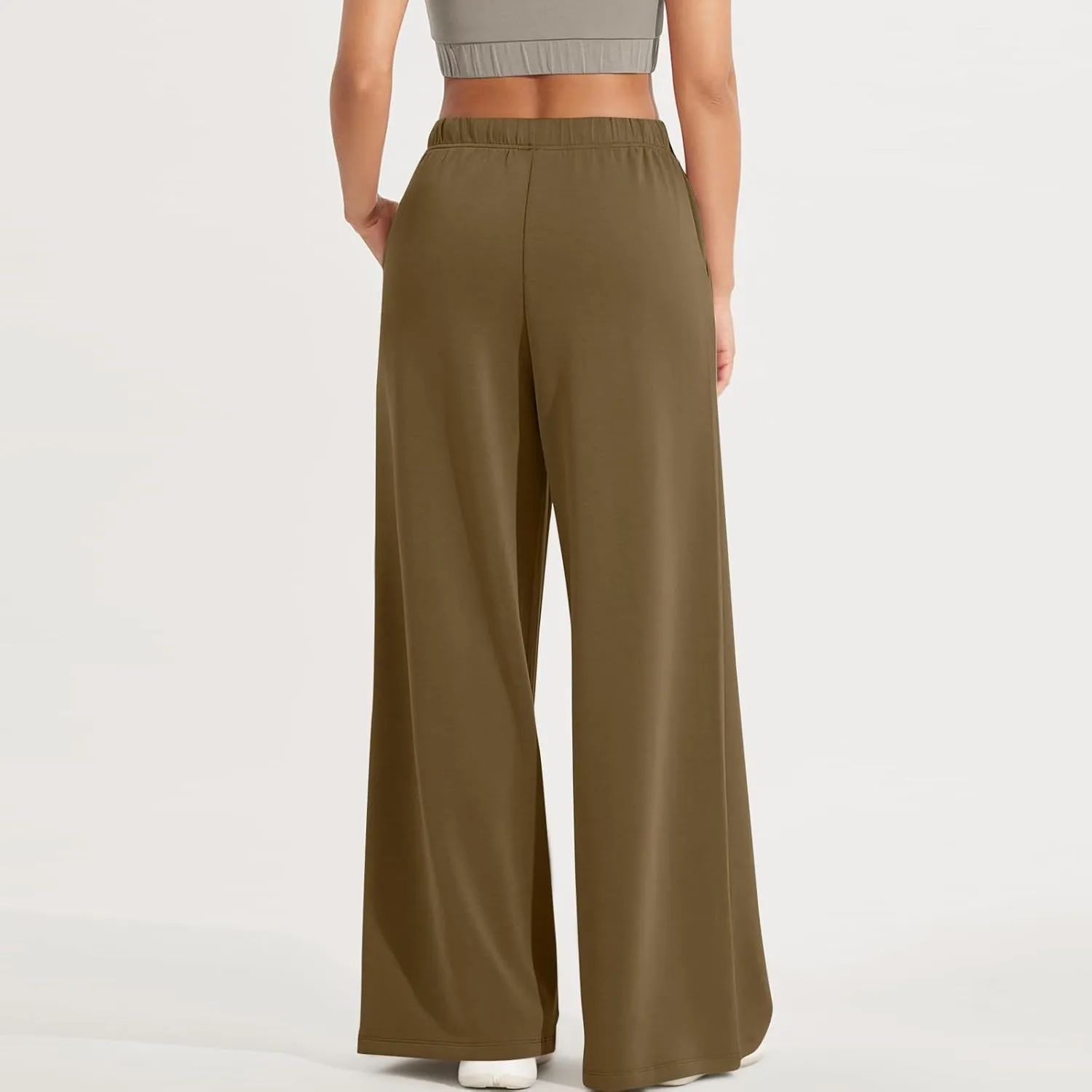 Womens Tall Sweatpants Loose Fit Wide Leg Joggers with Pockets Business Casual Comfy High Wasited Sweat Pants Preppy