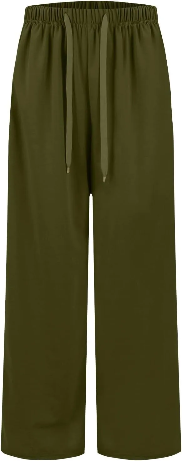 Womens Tall Sweatpants Loose Fit Wide Leg Joggers with Pockets Business Casual Comfy High Wasited Sweat Pants Preppy