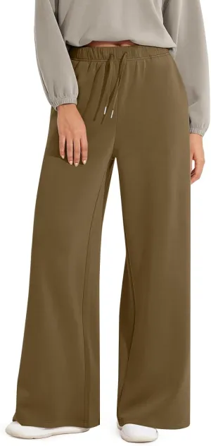 Womens Tall Sweatpants Loose Fit Wide Leg Joggers with Pockets Business Casual Comfy High Wasited Sweat Pants Preppy