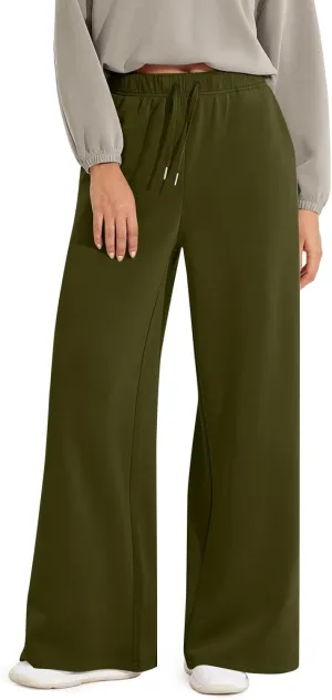 Womens Tall Sweatpants Loose Fit Wide Leg Joggers with Pockets Business Casual Comfy High Wasited Sweat Pants Preppy