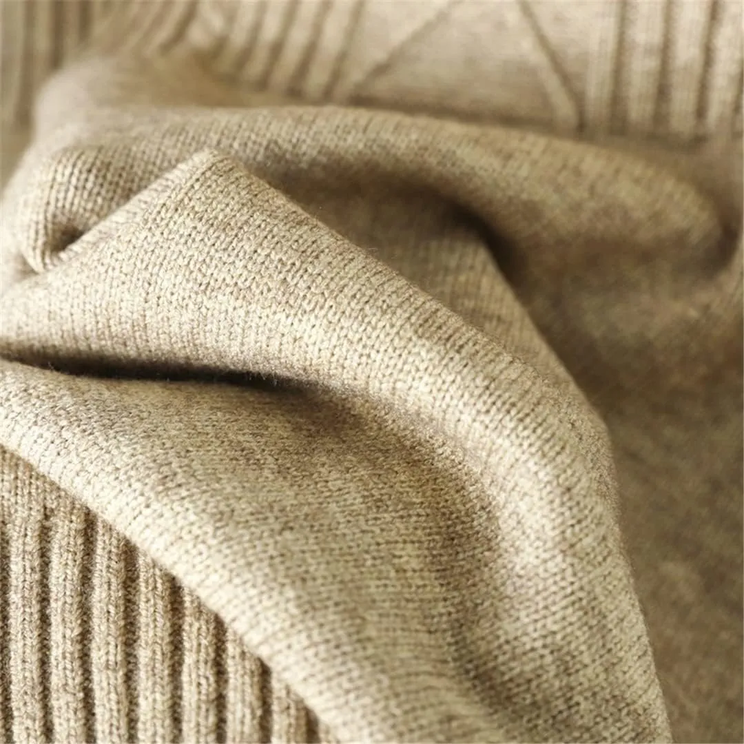 Women's Winter Oversized Drop Sleeve Cashmere Knit Turtleneck Sweater Wide Leg Pants Set