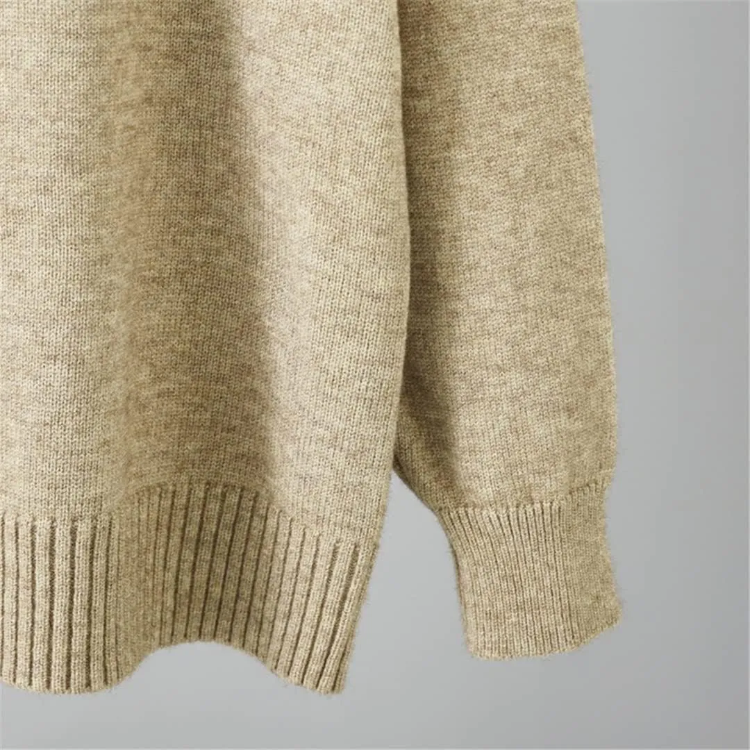 Women's Winter Oversized Drop Sleeve Cashmere Knit Turtleneck Sweater Wide Leg Pants Set