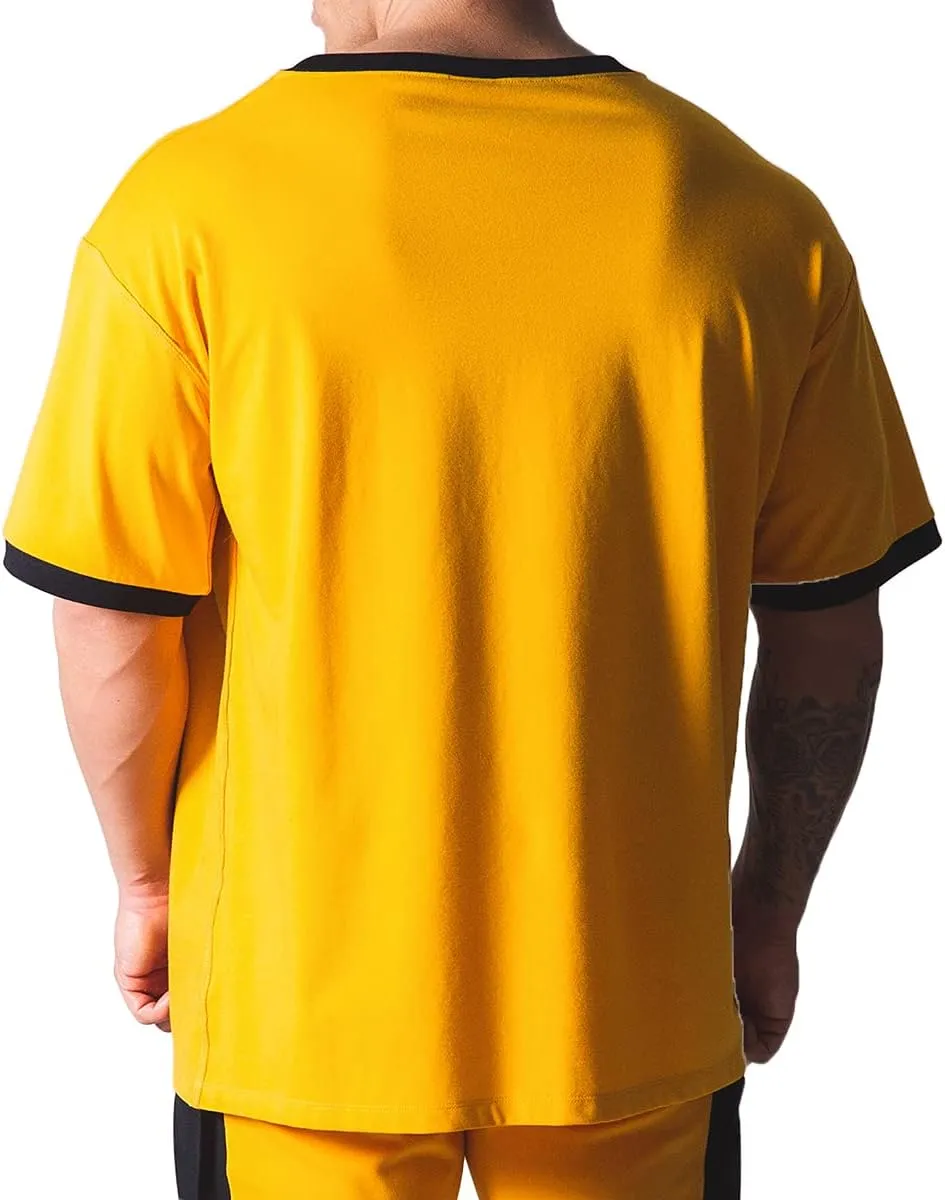 Workout Shirts Short Sleeve Oversized Hipster Loose Gym Shirts Basketball Hip-hop Street Style T-Shirts for Men T44