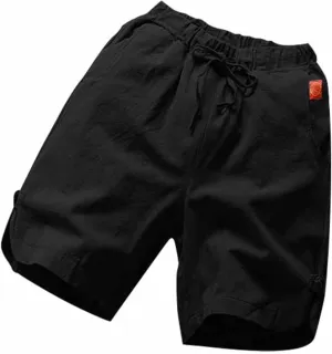 Workout Shorts Men Cargo Shorts Cotton Linen Short Pant Muscle Fit Bodybuilding Training Running Shorts Solid Color Joggers Lounge
