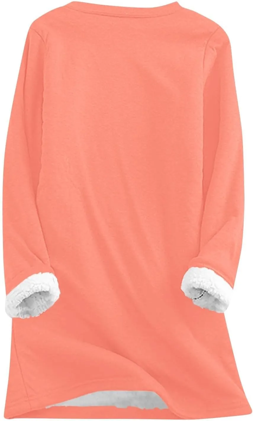 Yes,I'm Still Freezing -Me 24:7 Sherpa Lined Sweatshirt Women Faux Fur Parka Warm Outerwear Letter Print Loungewear